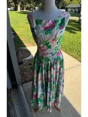 Geary Roark Kamisato Floral Dress Womens Size 6 Sleeveless Vintage Cottagecore